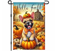 Chapeau Citrouille Pour Chien Bonjour L'Automne Drapeau 30X45Cm Drapeaux Résistant Durable Bannière Cour Pour Intérieure Ferme Chambres