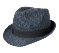 Chapeau Classic Herringbone Trilby by Lipodo noir-bleu L (59-60 cm)