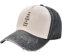 Chapeau classique pour homme, coton pur chaud 。 I'm The Best Human On Planet Earth Pensée positive Feeling Good Affirmation Casquette de baseball drôle pour femmes et hommes Multicolore