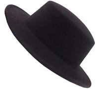 Chapeau classique unisexe en laine mélangée Chapeau à large bord plat de type pork pie Parfait pour mariage salon représentation