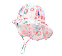 Chapeau cloche anti-soleil pour bébé avec larges bords cache-cou en coton respirant pour activités de plein air pour tout-petits, FLW, 12 to 24M