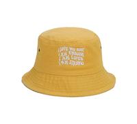 Chapeau cloche brodé pour femme, sports de plein air, pêcheur pour adolescents, décontracté, printemps, résistant au soleil, motif lettre, unisexe, chapeaux respirants pour adolescents, jaune, Taille