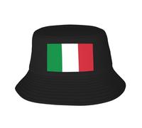 Chapeau cloche confortable drapeau italien avec double couche de protection solaire facile à transporter adapté à diverses activités de plein air Noir
