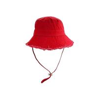 Chapeau cloche de protection solaire élégant pliable avec sangle réglable pour femme Accessoire de tête de voyage tendance, Rouge, Taille unique