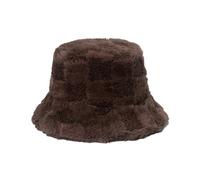 Chapeau cloche d'hiver en fausse fourrure, chapeau de pêcheur en peluche, chapeau de pêche pour femme, chapeau d'hiver, marron, L