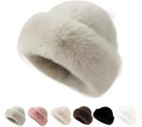 Chapeau cloche d'hiver en fausse fourrure pour femme, chapeau de pêcheur duveteux, chapeau chaud en fausse fourrure de vison, gris, Taille unique