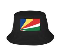 Chapeau cloche double couche drapeau des Seychelles, convient pour toutes les saisons, pliable, convient pour l'extérieur, la pêche, les voyages, noir