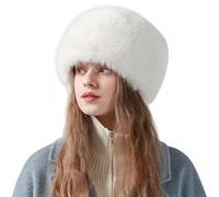 Chapeau cloche en fausse fourrure d'hiver 2026, chapeau chaud en peluche en faux vison, chapeaux en fourrure de vison en peluche chaude, blanc, Taille unique