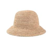 Chapeau cloche en raphia naturel fait à la main pour femme pour le printemps, l'été, la plage, 1 couleur, taille unique