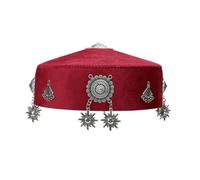 Chapeau cloche fait à la main style ethnique kazakh vintage design polyester plusieurs couleurs et tailles pour femmes casquettes en polyester pour femmes, bordeaux, 6 7/8
