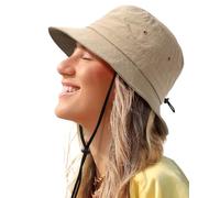 Chapeau cloche imperméable pour homme et femme - Chapeau de pluie UPF 50+ à large bord - Chapeau de soleil pliable pour l'été, la plage, la pêche, le safari, kaki, Taille unique
