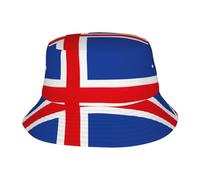 Chapeau cloche imprimé drapeau de l'Islande chapeau de plage pour l'extérieur été protection solaire unisexe casquette de plage chapeau de pêche chapeau noir, noir, taille unique