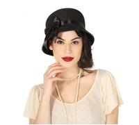 CHAPEAU CLOCHE NOIR ANNÉES FOLLES FEMME