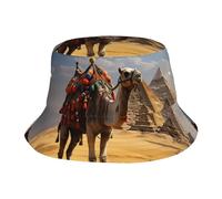 Chapeau cloche pyramide camel pour homme et femme UPF 50+ Chapeau de plage pliable Chapeau de soleil d'été Casquette de pêcheur