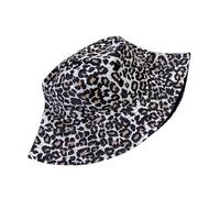 Chapeau cloche réversible à motif animal pour femme - Protection solaire - Pour les voyages en plein air - Indispensable, gris, Taille unique