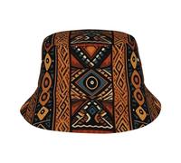 Chapeau cloche unisexe mignon avec motif africain traditionnel pour l'été, les voyages, la plage, les voyages, le soleil, noir, taille unique - XL