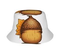 Chapeau cloche unisexe mignon dessin animé gland d'été casquette de pêcheur plage voyage chapeau de soleil chapeau d'extérieur casquette noir