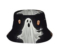 Chapeau cloche unisexe mignon noir et fantôme d'Halloween Chapeau de pêcheur de voyage d'été Chapeau de soleil de plage Chapeau de soleil Chapeau d'extérieur