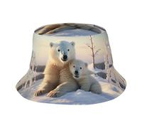 Chapeau cloche unisexe mignon ours polaires d'été voyage pêcheur plage voyage chapeau de soleil chapeau d'extérieur casquette noir