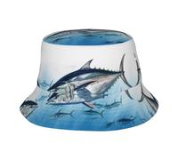 Chapeau cloche unisexe mignon thon rouge thunnus été voyage pêcheur plage voyage chapeau de soleil chapeau d'extérieur casquette noir