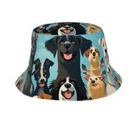 Chapeau cloche unisexe mignon un grand groupe de chiens d'été voyage pêcheur casquette plage voyage soleil chapeau extérieur casquette noir