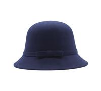 Chapeau cloche unisexe pour femme des années 1920 en fausse laine écrasable chapeau melon vintage chapeau rond grand et grand chapeau, bleu marine, Taille unique