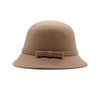 Chapeau cloche unisexe pour femme des années 1920 en fausse laine écrasable chapeau melon vintage chapeau rond grand et grand chapeau, kaki, Taille unique