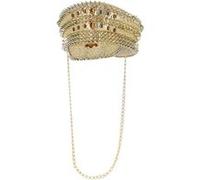 chapeau clouté capitaine paillettes doré adulte - smiffys 53019 Jaune G