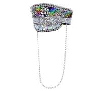 CHAPEAU CLOUTÉ CAPITAINE PAILLETTES MULTI ADULTE