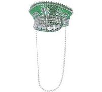 CHAPEAU CLOUTÉ CAPITAINE PAILLETTES VERT ADULTE