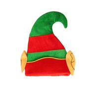 Chapeau conique de Noël vert - Chapeau d'elfe en feutre rouge pour fêtes de Noël - Chapeau d'elfe en feutre rouge et vert - Chapeau de Père Noël rouge et vert - Chapeau de vacances pour adultes