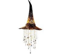 Chapeau Conique Pointu Brillant avec Cloche Suspendue | Les lumières intégrées produisent une lueur accrocheuse et créent rapidement une ambiance mystérieuse et magique lors