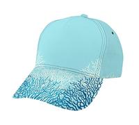 Chapeau Coraux Casquette de Baseball Sea Life Deep Underwater Nature Biodiversité Mode Turquoise Réglable Snapback Chapeaux Ball Hat Sport Caps pour Hommes Femmes À La Mode