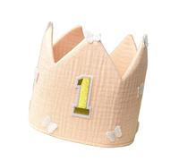Chapeau couronné 3D tendance pour bébé fille de 0 à 1 an - Chapeau doux pour premier anniversaire - Accessoire de photographie - Nouveau-nés - Pour séance photo