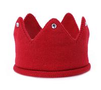 Chapeau couronne pour bb, garons et filles, bandeau tricot, fte d'anniversaire, bonnet chaud au crochet pour tout-petits, PTK20 (rouge)