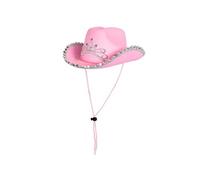 chapeau cow-girl rose strass princesse fille - 04104
