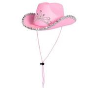 chapeau cow-girl rose strass princesse fille - boland 04104 Rose G