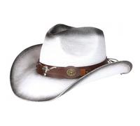 Chapeau Cowboy Blanc Tete De Taureau Argent Country Prestige Wrangler - Taille Unique - Blanc