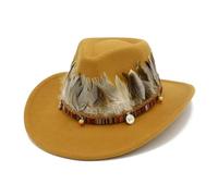 Chapeau Cowboy Cowboy Hat Men's and Women's Knight Curled Feather Accessories Jazz Sunset Travel Beach(Color-08)