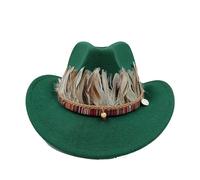 Chapeau Cowboy Cowboy Hat Men's and Women's Knight Curled Feather Accessories Jazz Sunset Travel Beach(Color 16)
