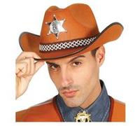 chapeau cowboy étoile shérif marron adulte - guirca 13546 Marron G