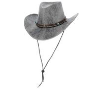 Chapeau Cowboy Far West Ouest de Luxe Délavé Gris Déguisement