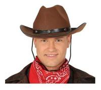 chapeau cowboy feutre marron bandeau noir adulte - guirca 13021 Marron G