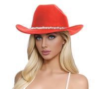 Chapeau Cowboy Haut-de-Forme, Laine, Trois Strass, Unisexe, Look Western Chic