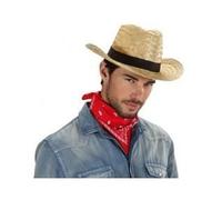 Widmann Chapeau de cowboy 1425D – paille texane, ruban noir – taille unique adulte