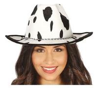 chapeau cowboy peau vache western texas adulte - générique 13566 Blanc G
