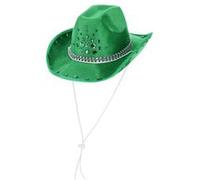 chapeau cowgirl vert bijoux adulte - smiffys 53051 Vert G