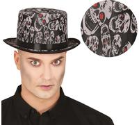 Chapeau Crâne pour Halloween Chapeau élégant Pour des moments effrayants Regards étonnés Lors des fêtes d'Halloween Froncement de sourcils Squelette Effrayant, Couleur : Noir