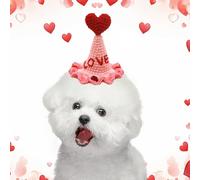 Chapeau Crochet pour Chat | Accessoire Ajustable pour Animal Saint-Valentin - Chapeau Mignon pour Chien et Chat,pour Chats et Chiens, Fêtes et Déguisement, Tailles Petite et Moyenne