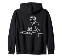 Chapeau Cuisinier Line Art Cuisinier Sweat à Capuche